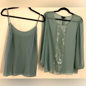 Talbots dressy evening blouse set with matching cami underneath.